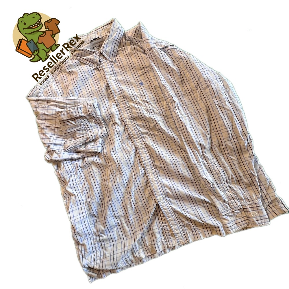 Coolibar Mens Plaid Button Down Shirt Long Sleeve Sun Protection Outdoor Casual